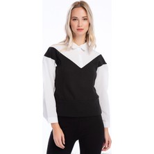 Miss Lusi 84411014 Selanik Gömlek Detaylı Uzun Kol Bluz