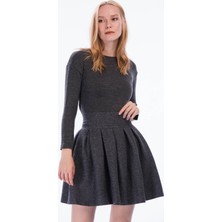 Miss Lusi 8377101 Akrilik Uzun Kol Bluz FUME