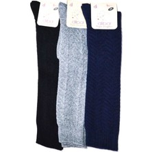 Diba 3 Adet Yün Diz Altı Kadın Kışlık Çorap