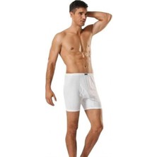 Tutku Penye Paçalı %100 Pamuk  Külot Boxer Beyaz 12 Adet