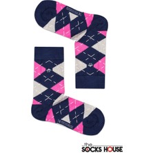 The Socks House Bambu Pembe Ekose Desenli Çorap