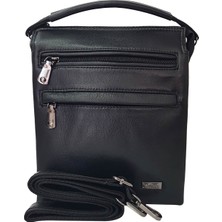 Arpelle Çapraz Askılı Hakiki Deri Erkek Çanta Siyah TR0025