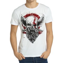 Bant Giyim God Of War Kurukafa Beyaz Erkek Tişört