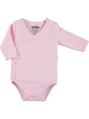 Kujju Bebek Kruvaze Yaka Çıtçıtlı Badi 1-6 Ay Pembe