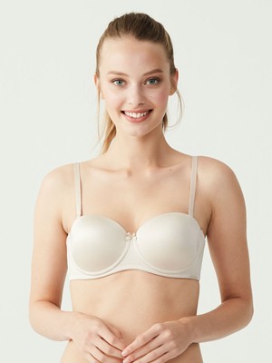 U.S. Polo Assn. 66149 Kadın Ten Straplez Duble Destekli Sütyen