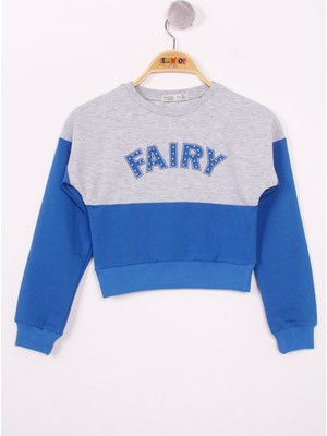 Toontoy Kız Çocuk Fairy Baskılı Garnili Sweatshirt