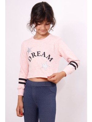 Toontoy Kız Çocuk Yıldızlı Dream Baskılı Sweatshirt