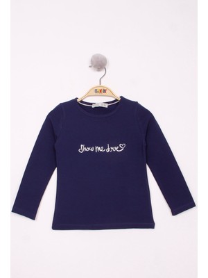 Toontoy Kız Çocuk Show Me Love Nakışlı T-Shirt