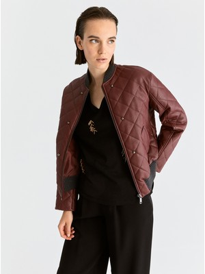 Roman Kadın Bordo Bomber Ceket-K2016504-008