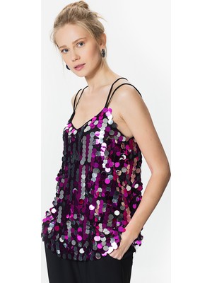 Roman Kadın Pul Detaylı Askılı Bluz-Y1713094-003