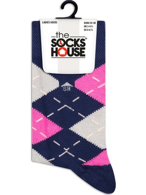 The Socks House Bambu Pembe Ekose Desenli Çorap