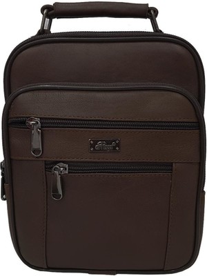 Arpelle Hakiki Deri Erkek Çanta Büyük Boy Kahverengi 14989