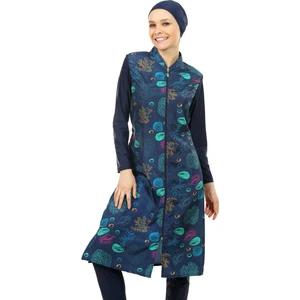 Emel Midye Desen Tam Kapalı Mayo