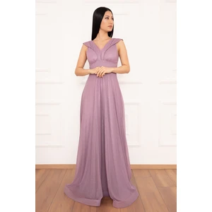 Ruby 13280 Simli Tül Uzun Elbise