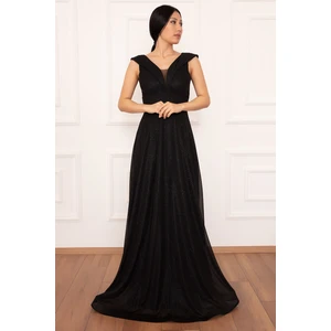 Ruby 13280 Simli Tül Uzun Elbise