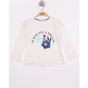 Kız Çocuk Pullu Güllü Nakışlı T-Shirt