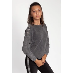 Harper - Kuş Gözü Detay Antrasit Sweatshirt S