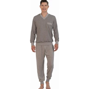 By Mecit Pijama Lastikli Paça Uzun Kol V Yaka Erkek Pijama Takımı 2711
