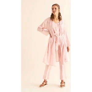 Roman Kadın İşlemeli Pembe Kimono-Y9962101-038