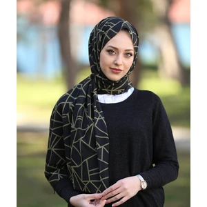 Stella Üçgen Desen Şal Siyah