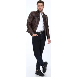 Deri Florida Kahverengi Erkek Deri Ceket