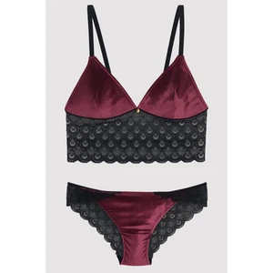 Pierre Cardin 4768 Garnet Süngerli Bralet Sütyen Takım