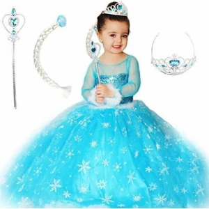 Moda Sitesi Kostüm Tarlatanlı Frozen Elsa Anna Karlar Ülkesi Simli Kostümü