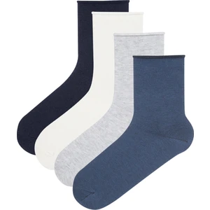 Mavi Simple 4'lü Soket Çorap