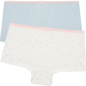 Çok Renkli Kız Çocuk Soft 2'li Boxer