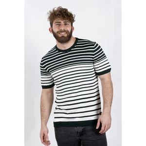 Alexander Gardı Bisiklet Yaka T-Shirt, Yeşil Çizgili (Ag504806) Beyaz-Yeşil M