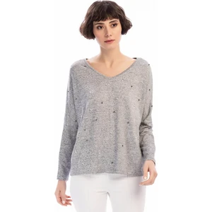 Miss Lusi 8490930 Yumoş V Yaka Önü İncili Bluz