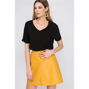 Miss Lusi 8122611 Kobe V Yaka Arka Yakası Biyeli Yarasa Kol Bluz  L