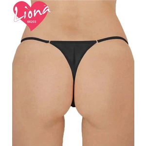 Halkalı Transparan Siyah G String İç Giyim