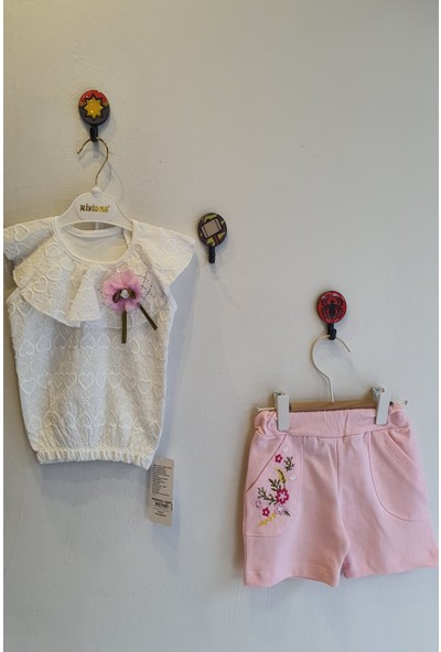 Minidoll Kız Bebek 12 - 24 Ay Kalpli Dantelli İkili Takım