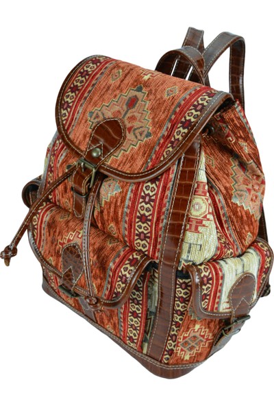 Zaven Kilim Desenli Sırt Çantası
