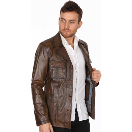 Deri Erkek Jack Casual Deri Mont modelleri