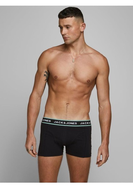 Jack & Jones Jacflower Trunks 3 Pack Noos Erkek Siyah Boxer 12171253-Black