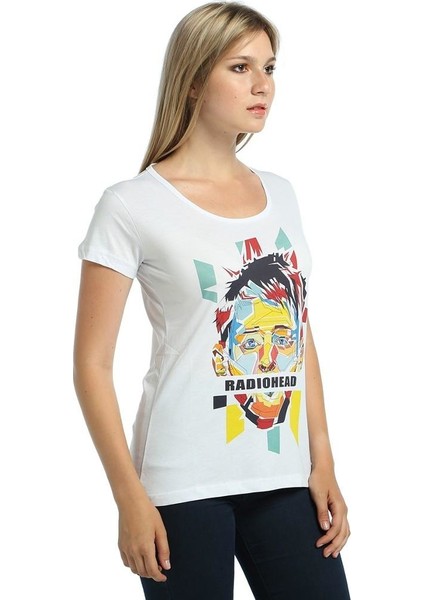 - Radiohead Beyaz Kadın T-Shirt Tişört S Kadın modelleri