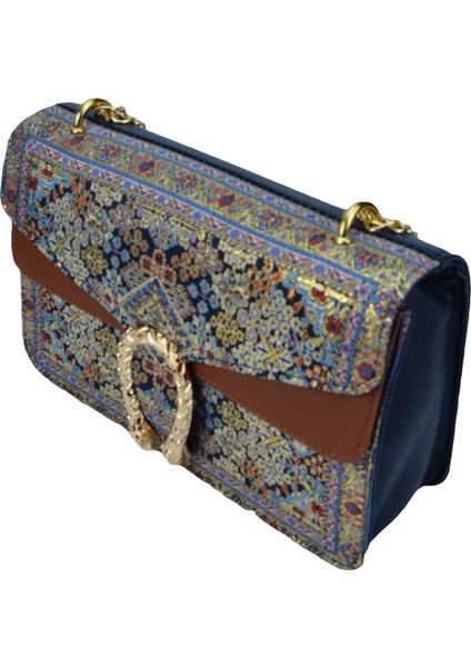 Otantik Kilim Desenli Zarif Çapraz Ve El Çantası
