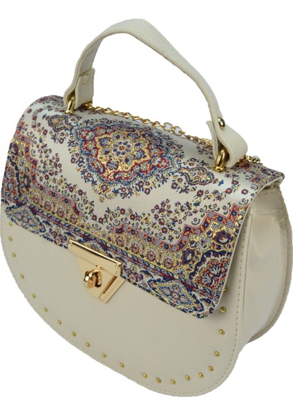 Otantik Kilim Desenli Zarif El Ve Çapraz Çanta