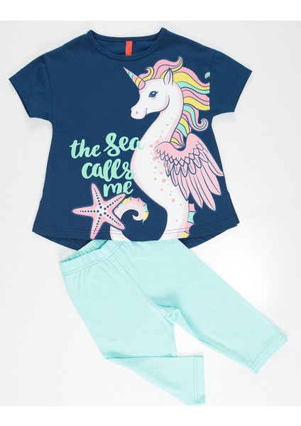 Denizatı Unicorn Kız Çocuk Tunik Tayt Takım
