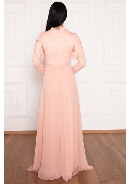 Büşra 13058 Tül Tesettür Elbise