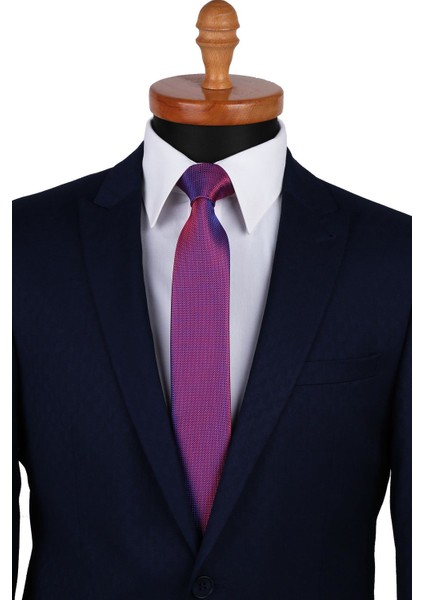 Kırmızı Nokta Desen Slim Kravat SK7326