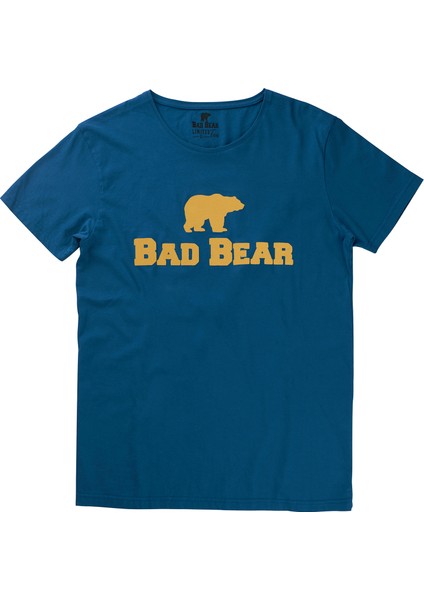 Bad Bear Erkek Mavi Bisiklet Yaka T-Shirt