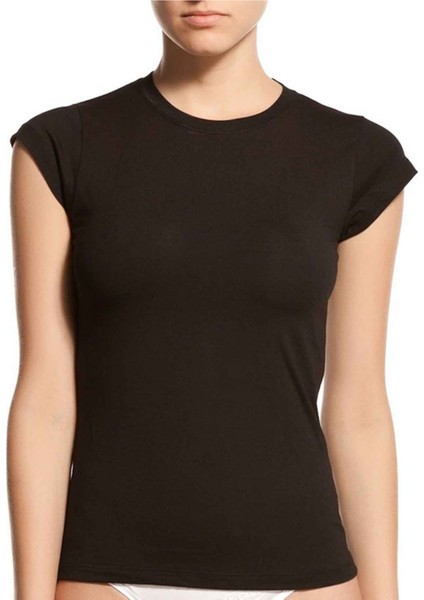 Xlady Bisiklet Yaka Yarım Kol Tshirt