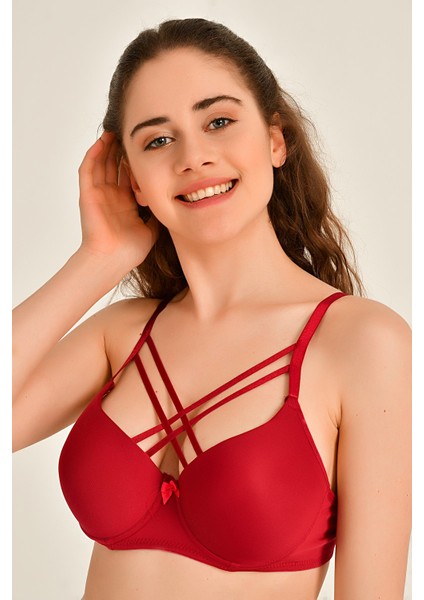 Kadın 1015 Çapraz Askılı Desteksiz Sütyen Bordo