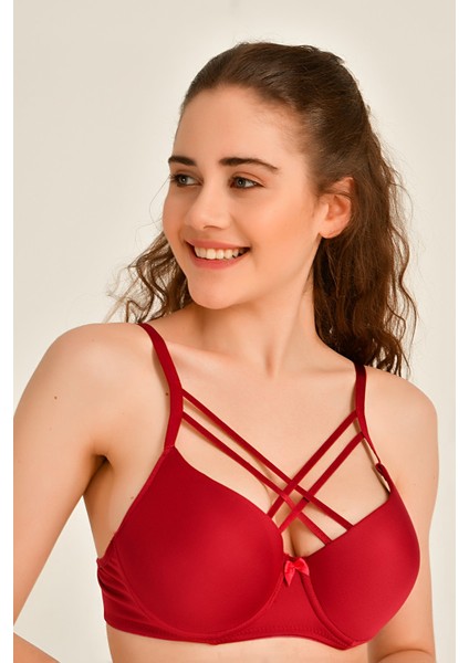 Kadın 1015 Çapraz Askılı Desteksiz Sütyen Bordo