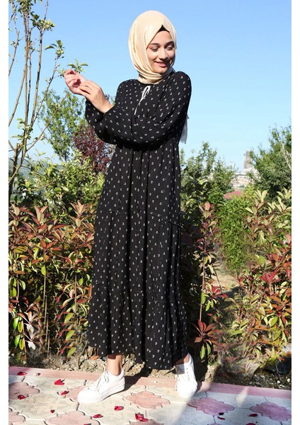 1627 Yaka Bağcıklı Tesettür Elbise fiyatları