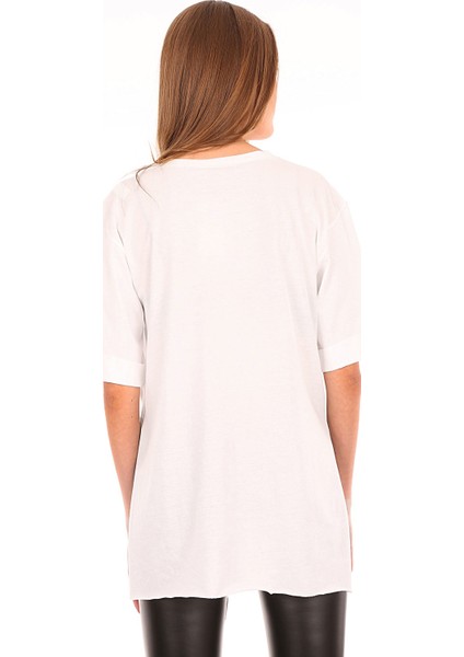 4123 Kol Katlı Yırtmaçlı Salaş T-Shirt modelleri