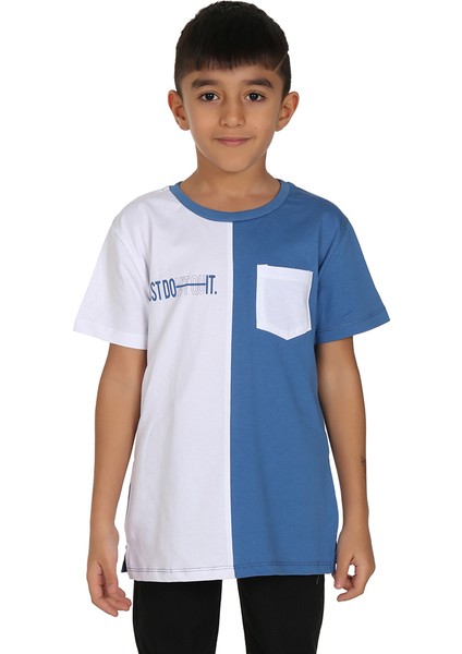 Erkek Çocuk Cepli Arka Baskılı T-Shirt